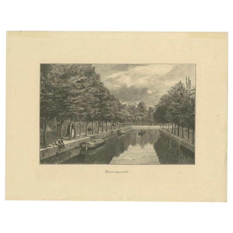 Antique Print of the Herengracht, c.1880 For Sale