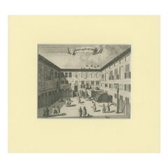 Antique Print of the House of Correction in Amsterdam by Commelin, 1693