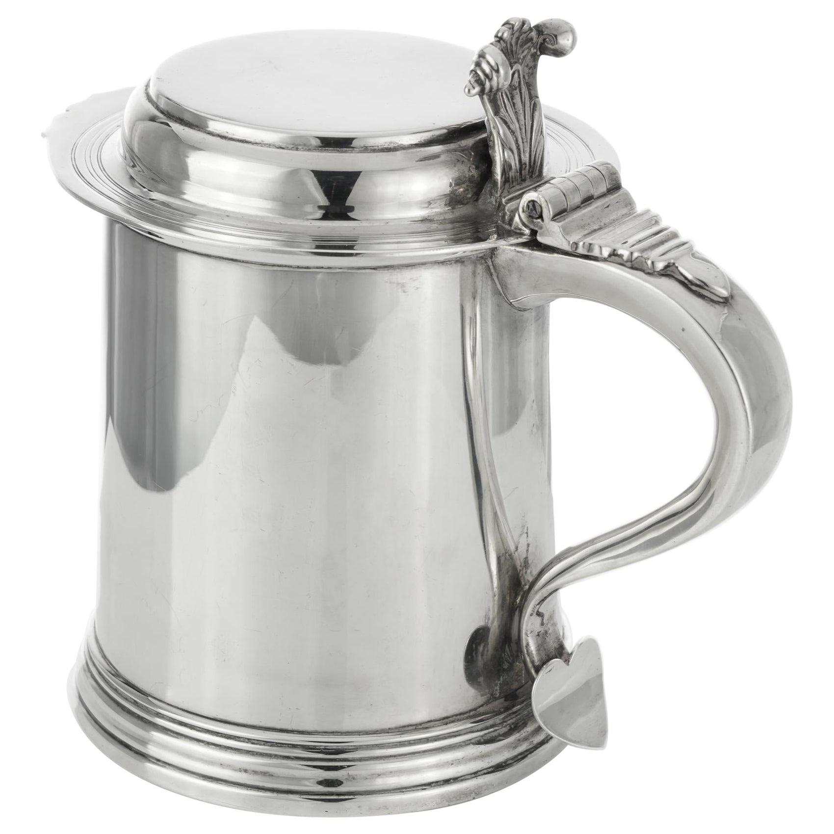 Edwardian Large and Heavy Sterling Silver Tankard For Sale