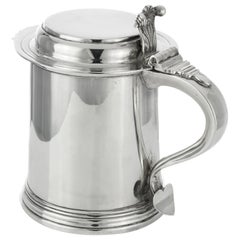 Edwardian Large and Heavy Sterling Silver Tankard