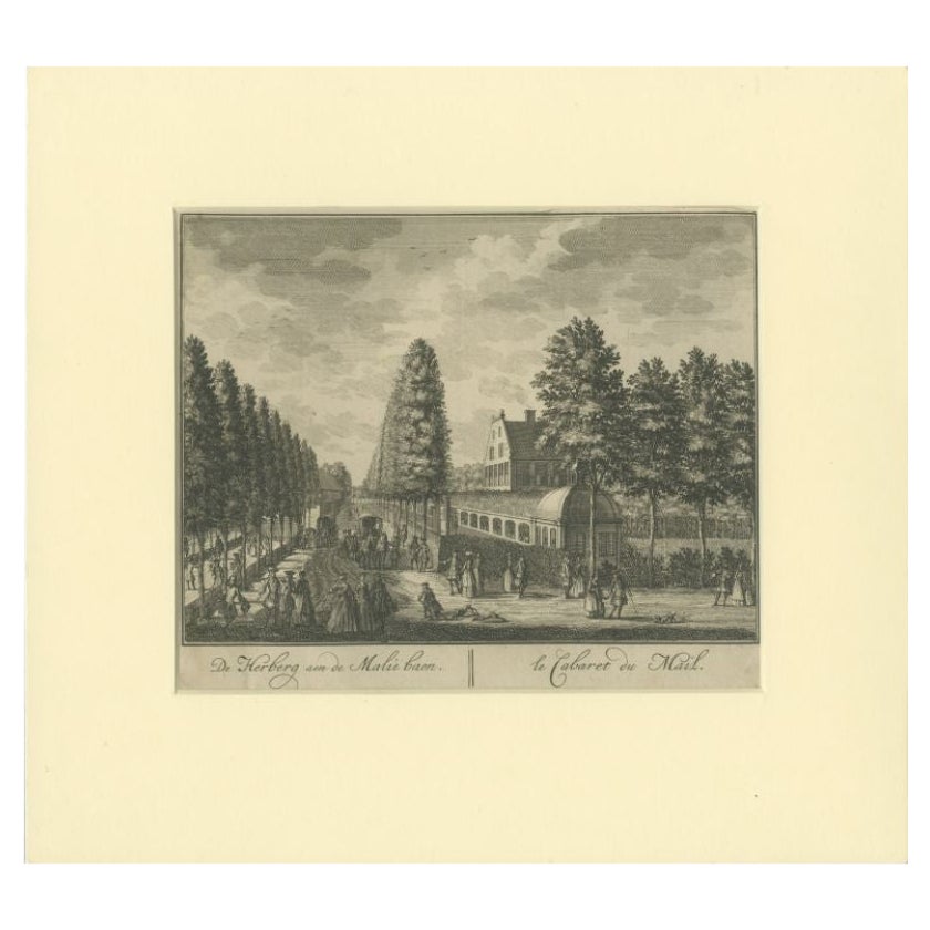 Antique Print of the Inn of the Maliebaan by Stoopendaal, 1725