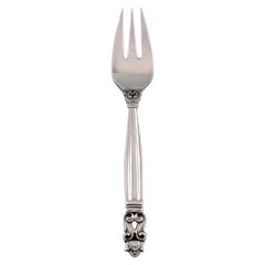 Georg Jensen Acorn Fish Fork in Sterling Silver, Twelve Forks Are Available