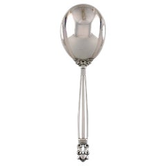 Large Georg Jensen Acorn Serving Spoon in Sterling Silver, 3 Spoons Available