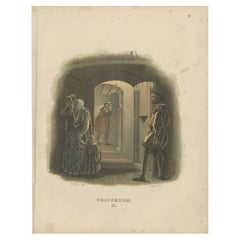 Antique Print of the Interior of Gripsholm Castle by Sandberg, c.1864