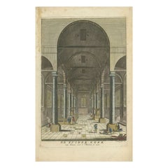 Impression ancienne de l'intérieur du "Zuiderkerk" par Goeree, 1765