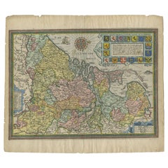 Antique Map of the Netherlands by Guicciardini, 1612