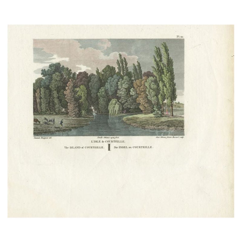 Antique Print of the Island of Courteille by Laborde, 1808