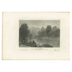 Antiker Druck des Jordan-Fluss von Meyer, 1837