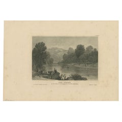 Stampa antica del fiume Giordano di Meyer, 1837
