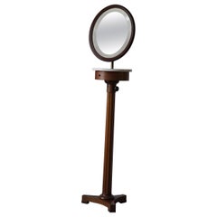 Vintage Italian Art Deco Adjustable Pedistal Mirror in Walnut, Late Empire Style, 1940s