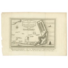 Antiker Druck der Kodungallur-Fortress von Van Schley, 1755