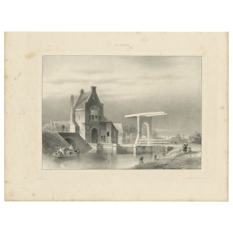 Antique Print of the 'Koepoort' Made After P.G. Vertin, C.1845 For Sale
