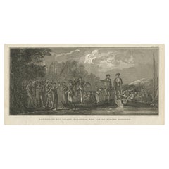 Antique Print of the Landing at Malakula Island, Vanuatu, by Cook, 1803