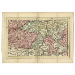 Carte ancienne de la région de Namur par De Lat, 1737