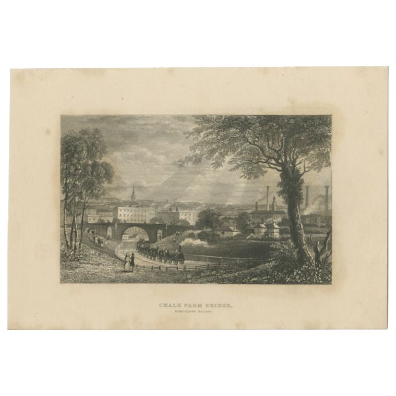 Antique Print of the London and Birmingham Railway, c.1840