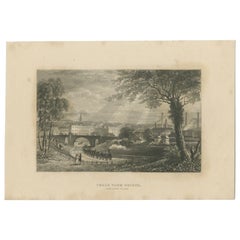 Antiker Druck der Londoner und Birminghamer Eisenbahnlinie, um 1840