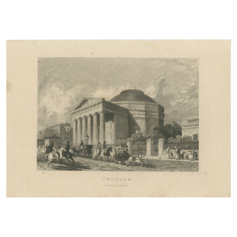 Antique Print of the London Colosseum, c.1840 For Sale