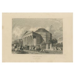 Antiker Druck des Londoner Colosseum, um 1840