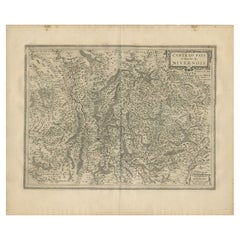 Antique Map of the Region of Nivernais by Janssonius, 1657
