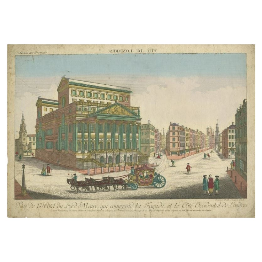 Antique Print of the Lord Mayor's Coach Driving Through London by Leizelt, 1760