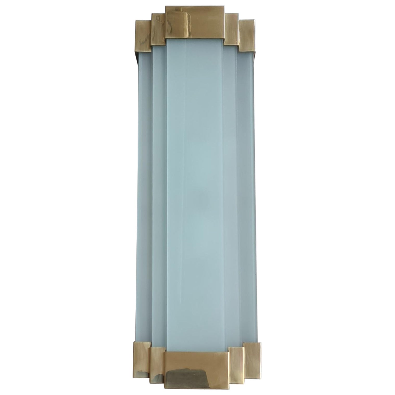 French Bronze Art Deco Modernist Sconce with Gold Finish