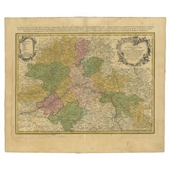 Antike Karte der Region von Orleans von Homann Heirs, um 1760