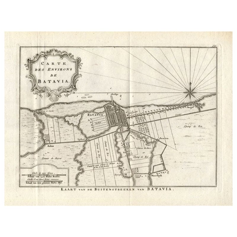 Antique Map of the Region of Batavia by Conrade, 1782 For Sale