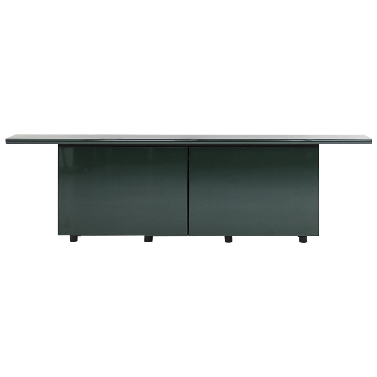 Green Lacquered Sheraton Sideboard by Giotto Stoppino for Acerbis 1977