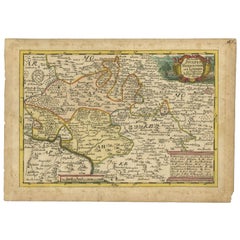 Antique Map of the Region of Hohenstein by Schreiber, 1749