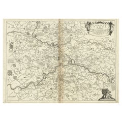 Antique Map of the Namur Region in France by Coronelli, c.1695