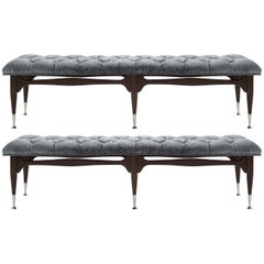 Set of Modernist Tufted Benches, 1950s