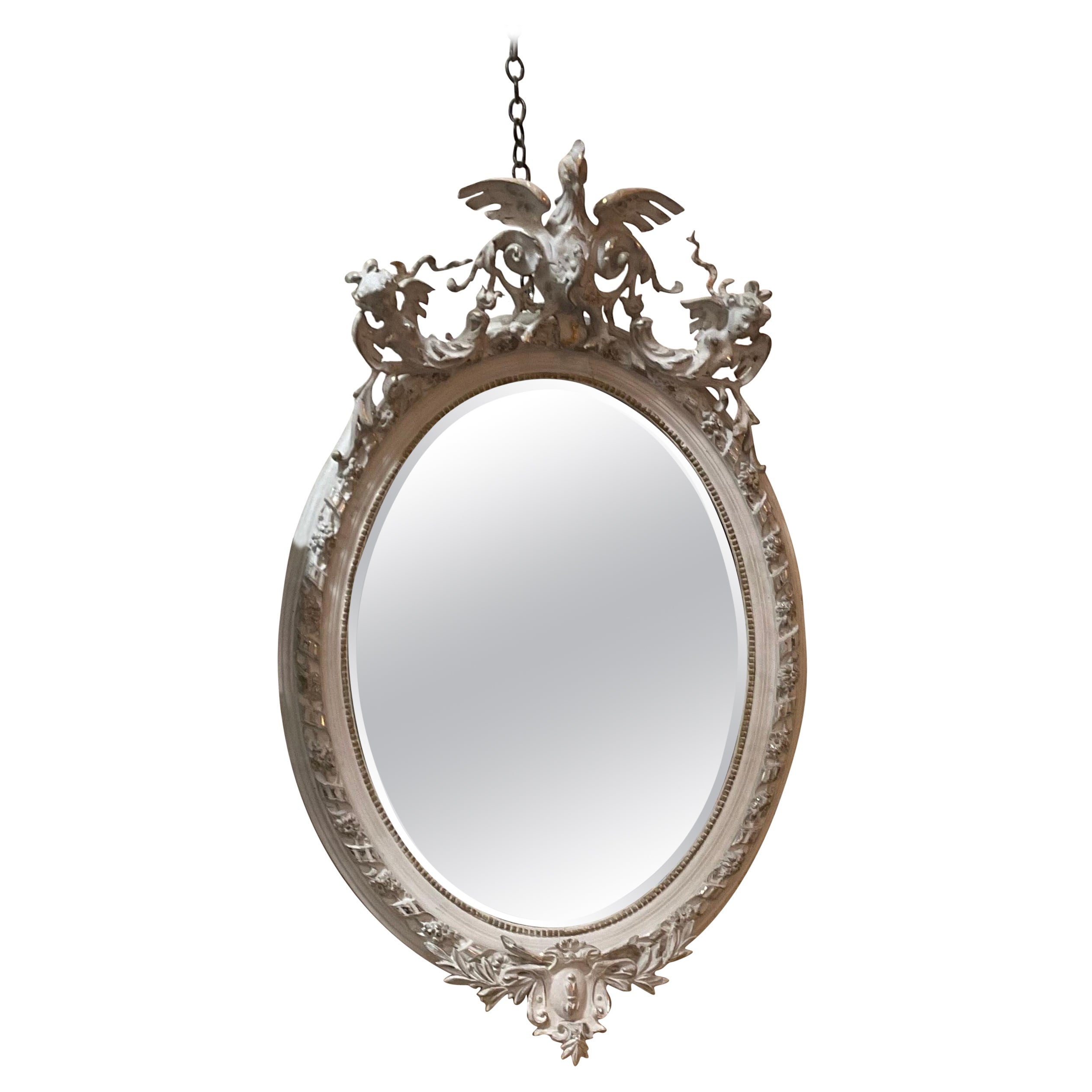19th Century Silver Leaf Mirror For Sale