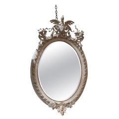Antique 19th Century Silver Leaf Mirror