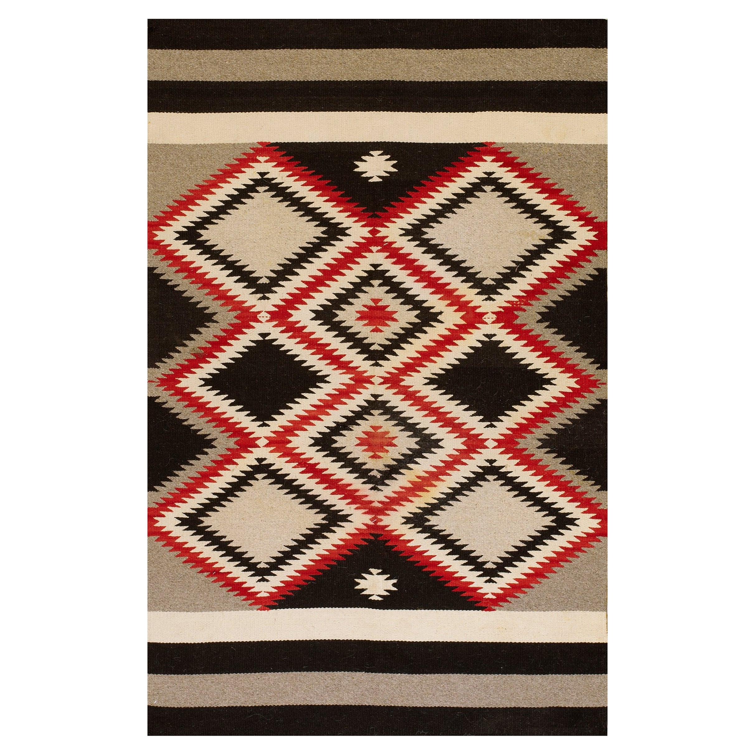 1940s American Navajo Carpet ( 3'9" x 6' x 115 x 183 ) For Sale