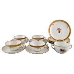 Vintage Royal Copenhagen Golden Basket Tea Service for Four People