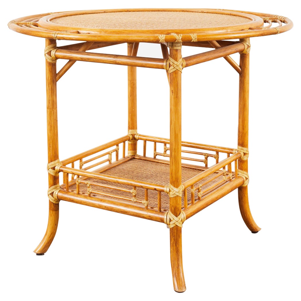 McGuire Organic Modern Rattan Raffia Occasional or Centre Table For Sale