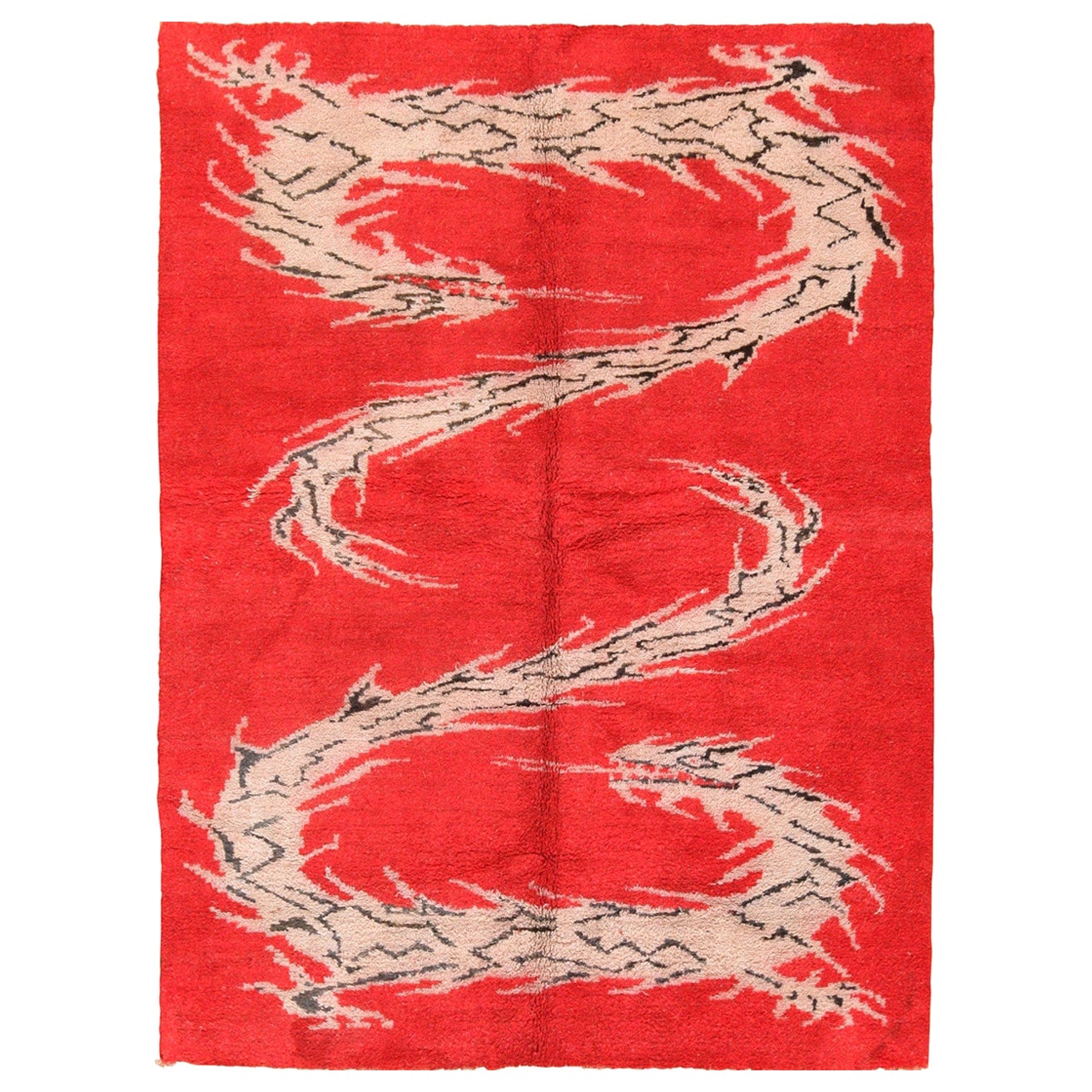 Nazmiyal Collection Antique Indian Dragon Design Rug. Size: 6 ft x 7 ft 10 in 