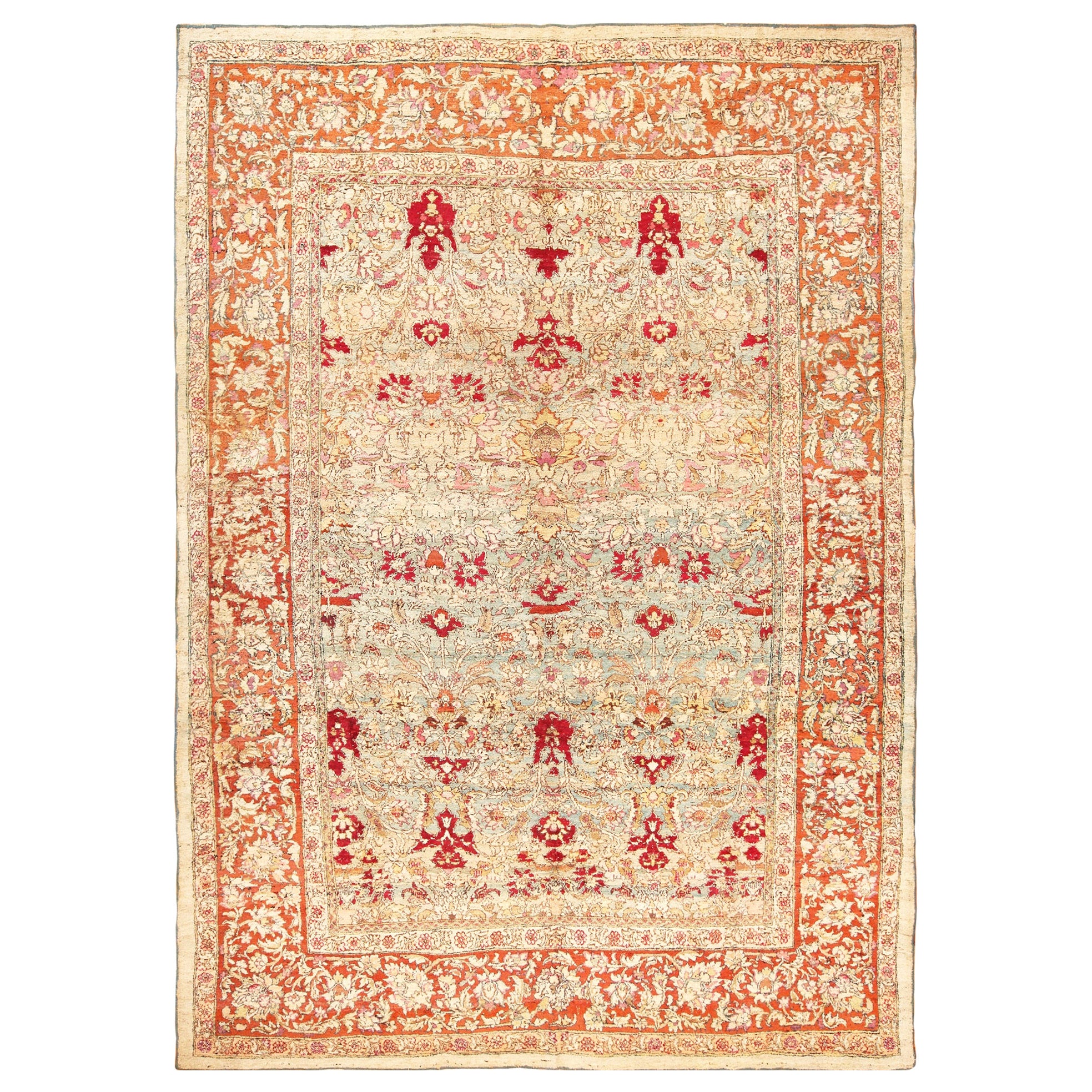Antique Indian Agra Rug. 10 ft 3 in x 14 ft 4 in For Sale