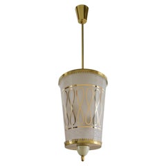 Italian Mid Century Suspension Lamp Fontana Arte Style, 1950s