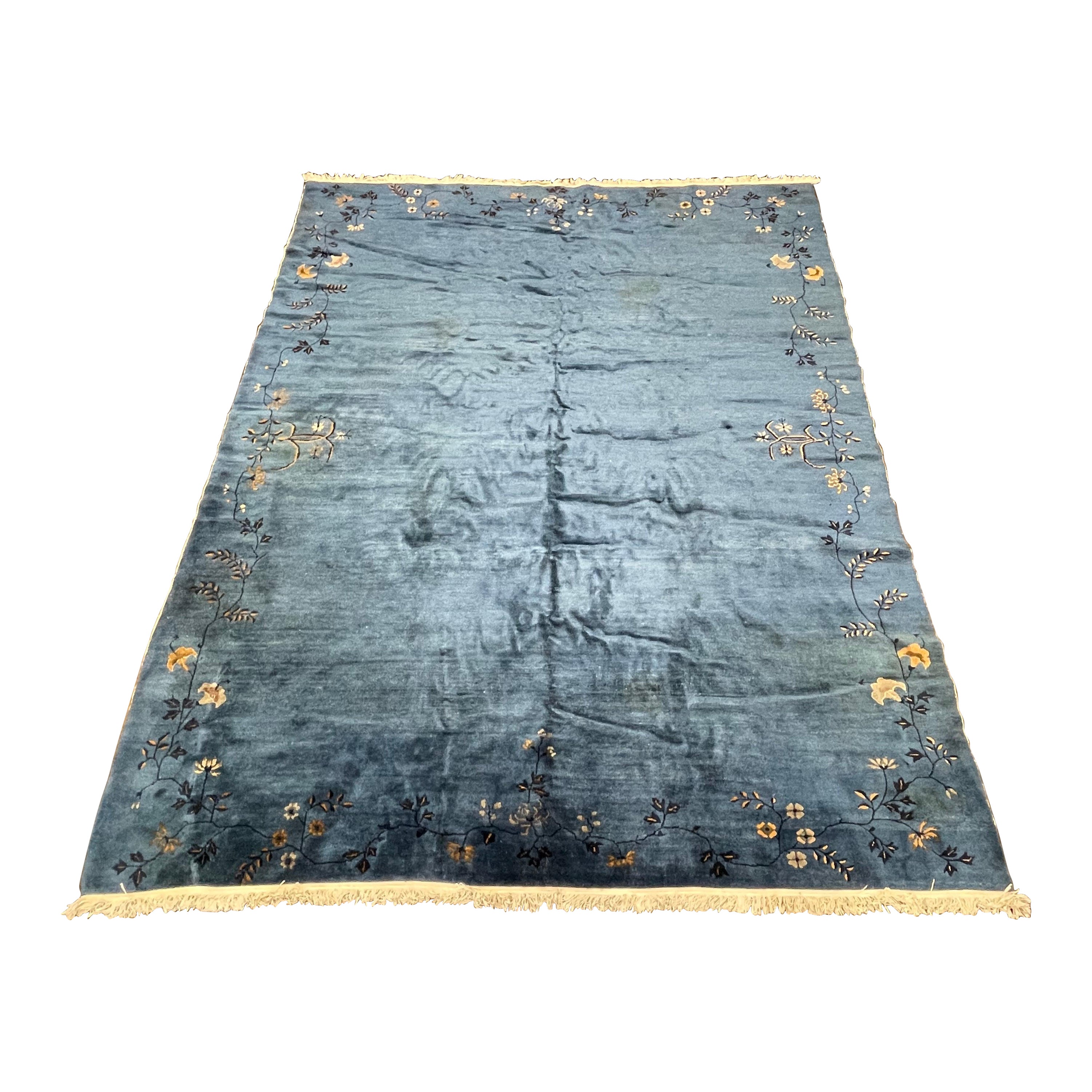 Antique Chinese Art Deco Rug, Circa 1920 For Sale