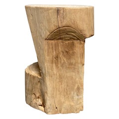 Natural Wood Stump Side Table