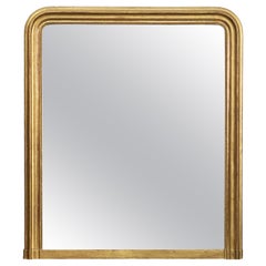 Large Louis Philippe Arch Top Gilt Mirror from France (H 52 x W 45 1/4)