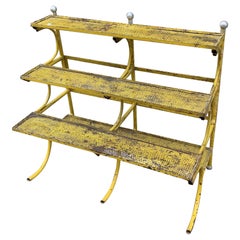 Vintage Midcentury Yellow Plant Display Stand-France