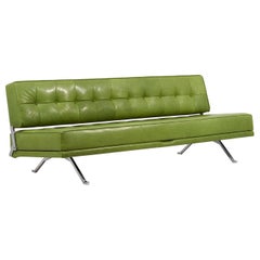Reupholstered Johannes Spalt Sofa Daybed for Wittmann, 1960s in green leather 