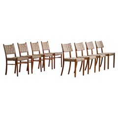 Karl Schrøder, Set of 8 Dining Chairs for Fritz Hansen, Model 1462 & 1572, 1930s