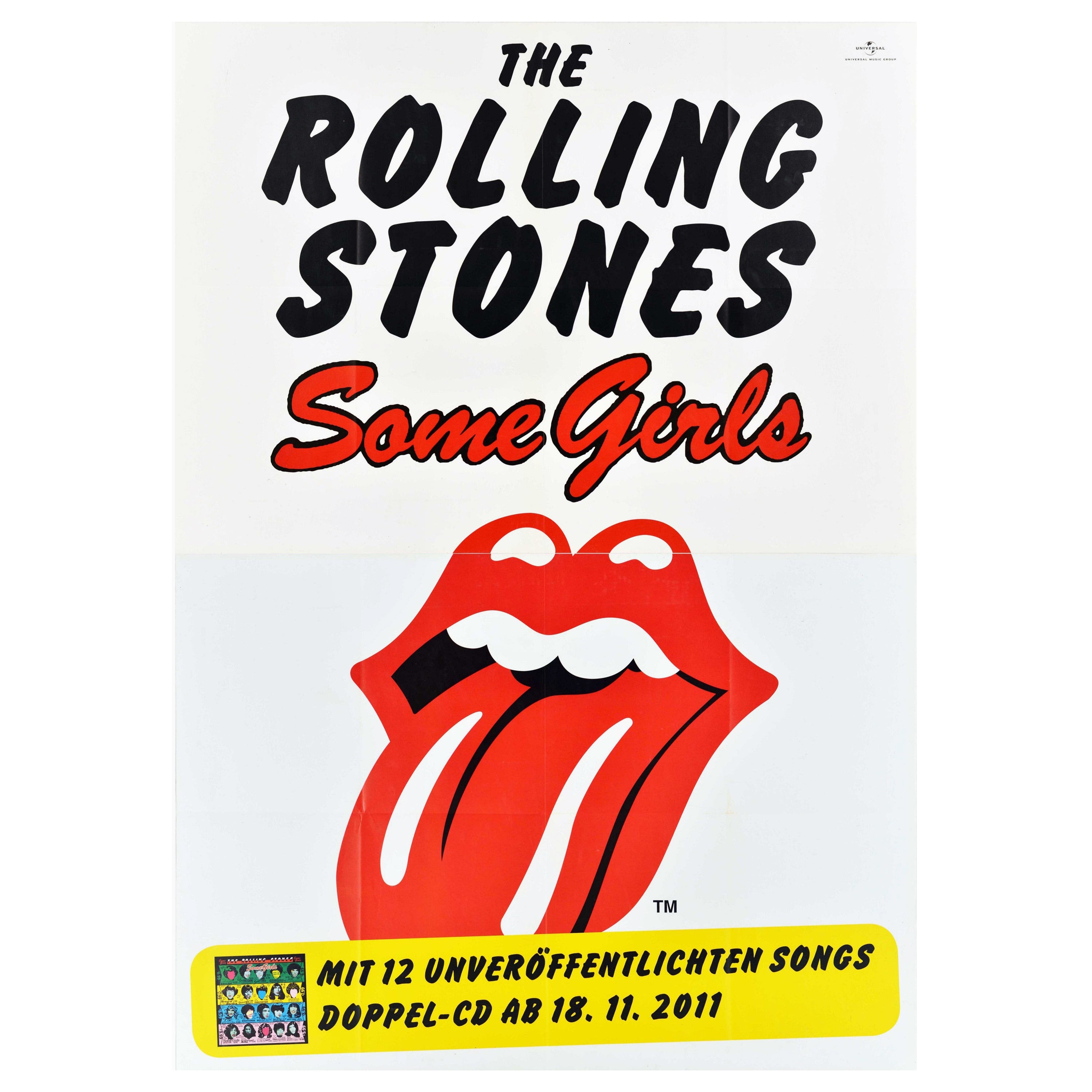 Original Music Poster The Rolling Stones Some Girls Studio Album 2-CD Hot Lips For Sale