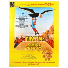 Original Vintage Film Poster Tintin And The Temple Of The Sun Comics Movie Art