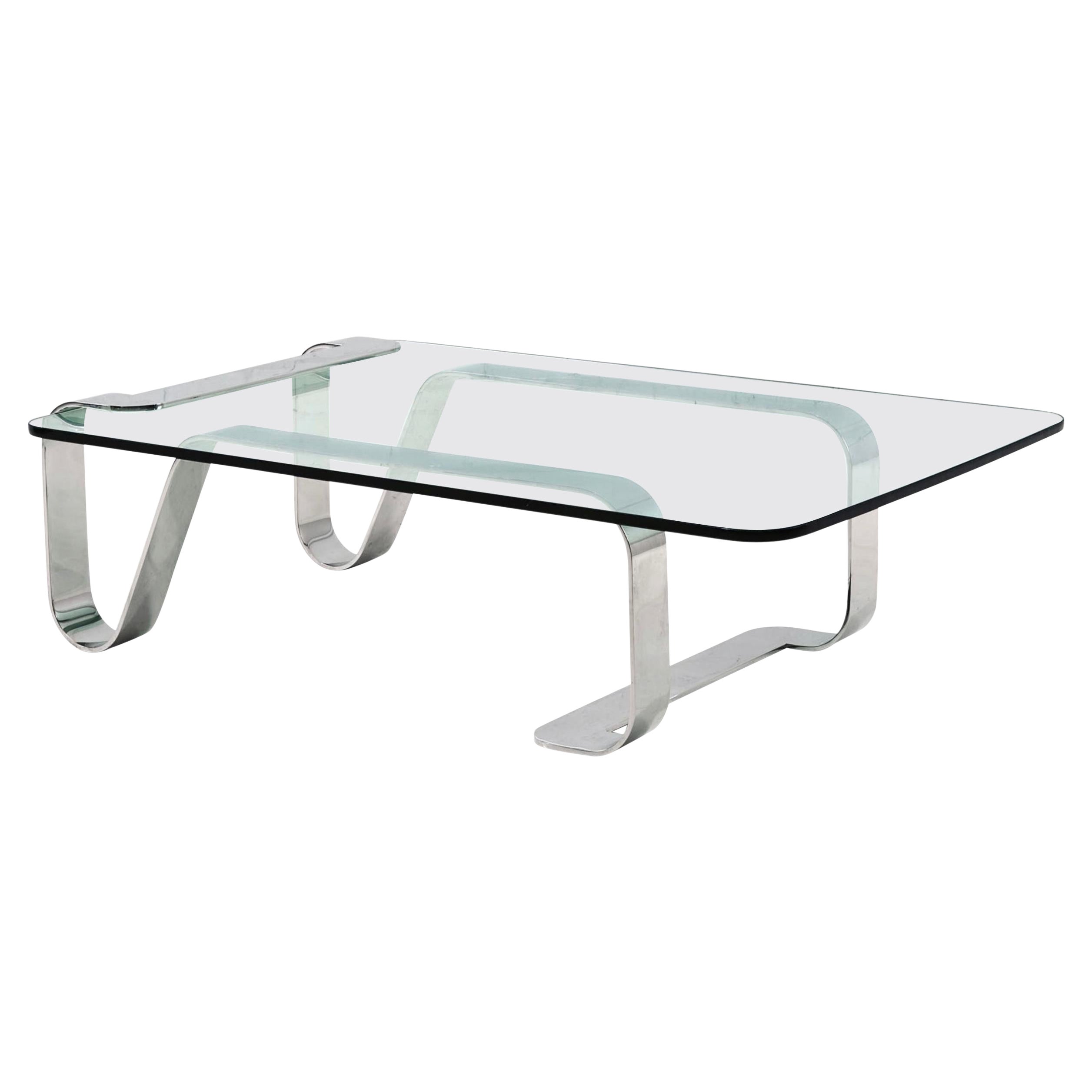 Couchtisch „Odyssey“ aus Stahl und Glas von Gary Gutterman, 1970 im Angebot