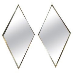 Vintage Diamond-Shaped Mid-Century Wall Mirror