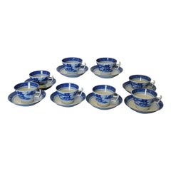 Set of 8 Mottahedah Tea Cups and Saucers
